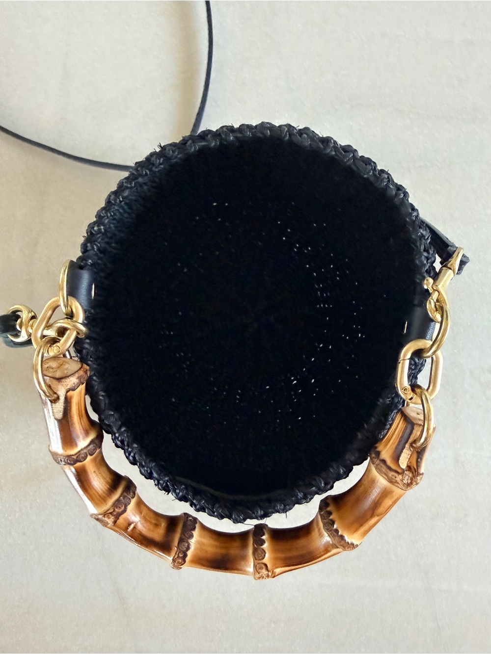 Clare V. Black Petit Pot de Miel Basket Bag with Bamboo Handle - Like New - Picture 8 of 15
